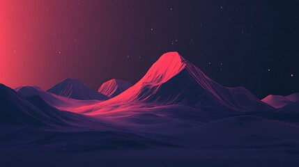 Abstract mountainscapes pink red digital art