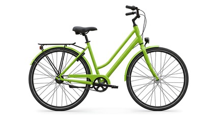 Fototapeta premium Green commuter bicycle isolated on white