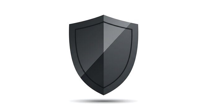Isolated grey shield illustration