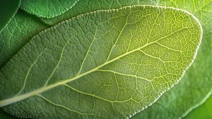 Fresh green sage leaf herb, texture, background