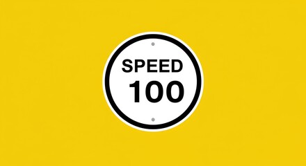 Speed limit graphic on yellow background