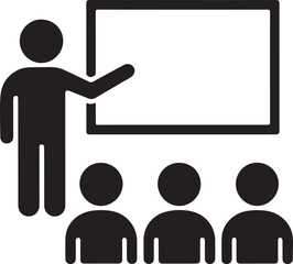 Training icon, workshop linear sign isolated on white background - editable vector illustration