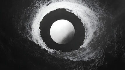 Abstract spherical object in swirling vortex illustration