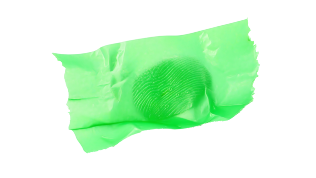 Bright Green Candy Wrapped In Crinkled Paper