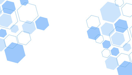 Abstract blue hexagon shape for frame illustration design