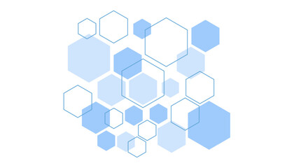 Abstract blue hexagon shape for frame illustration design