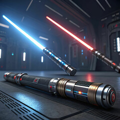 Naklejka premium realistic laser set for jedi knights futuristic