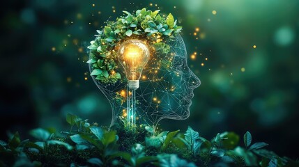 Digital energy avatar displaying personal consumption habits, clean energy use percentage, and carbon offset suggestions powered by AI