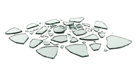Broken Glass Fragments On Transparent Background