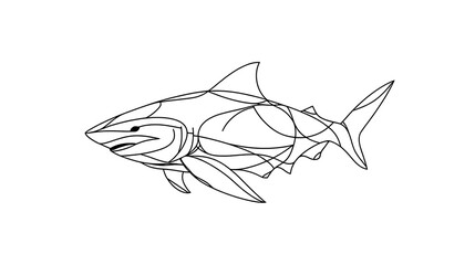 線描のサメの幾何学