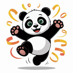 Fototapeta premium panda design illustration posing happy