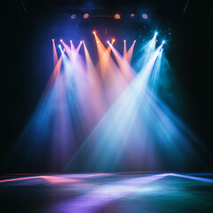 Creative neon-lit stage space for vibrant show high resolution picture
