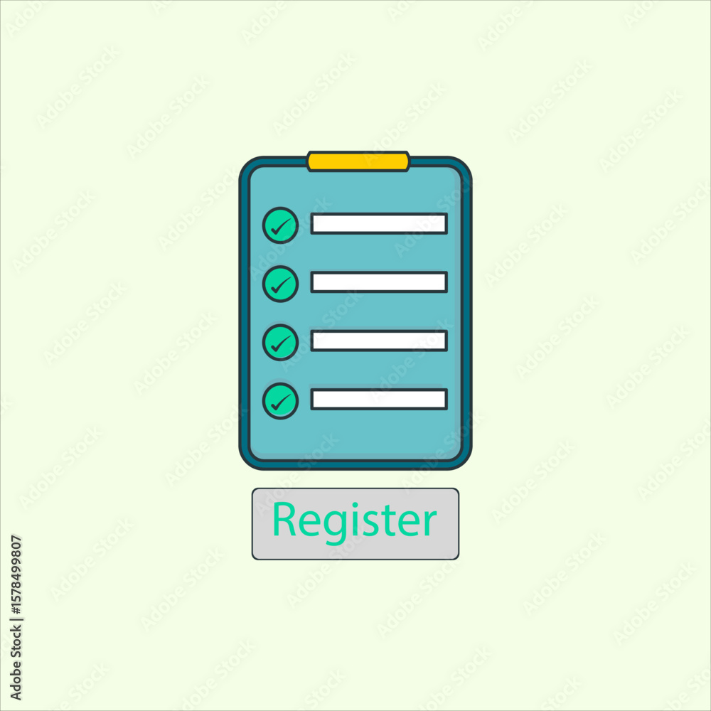 Aufkleber register icon. icon related to design elements. suitable for web site, app, user interfaces,element,