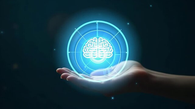 Flat Hand holding holographic customization icon illustrating low code automation flexibility in empty space background concept as Hand holding holographic customization icon representing low code aut