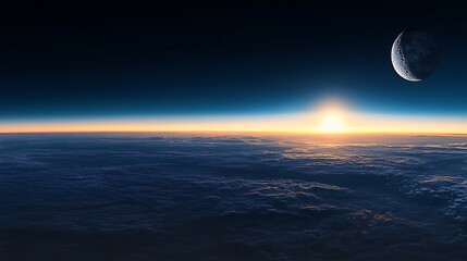 Sunrise over atmospheric clouds
