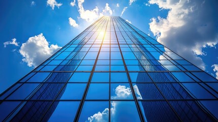 Transparent solar panels on skyscraper windows