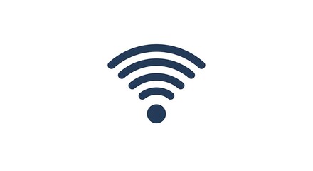 Wireless signal icon on white