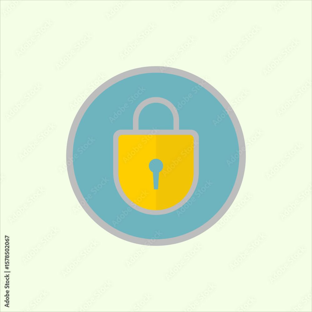 Fototapete lock icon. icon related to design elements. suitable for web site, app, user interfaces,element, pri