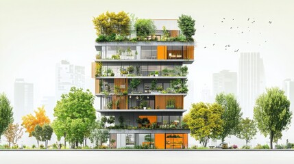 Urban vertical farming infographic