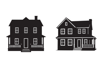 House icon silhouette with white background