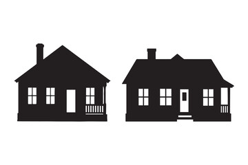House icon silhouette with white background