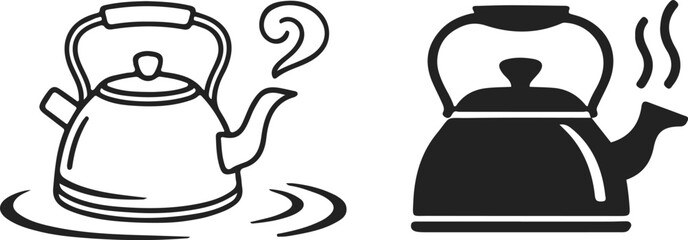 Tea kettles silhouette vector icon