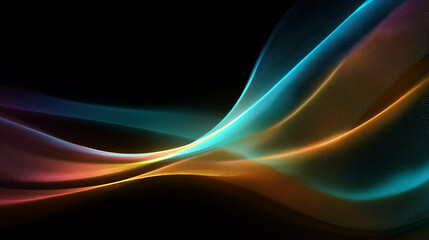 Gradient mesh background with flowing light ribbons