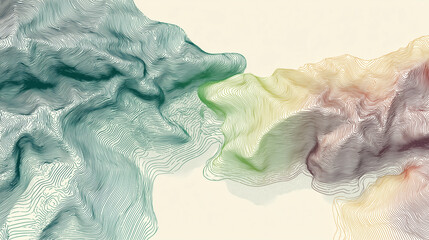 Topographic line art with gradient fill