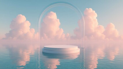 Podium Portal of Tranquility in a Surreal World