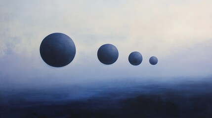 Abstract blue spheres gradient background