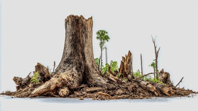venomous deforested area  isolated on white