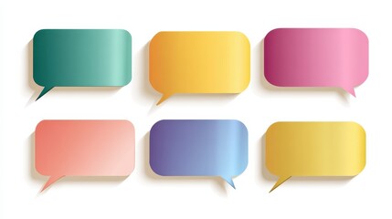 Quote remark mention quotation and callout text frame set. Colored citation memo or dialog box speech bubble design template for blog definition vector illustration isolated on white background, no l