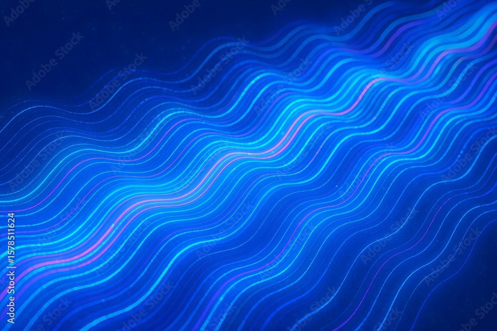 Poster abstract blue wave pattern flowing like water in a seamless background design