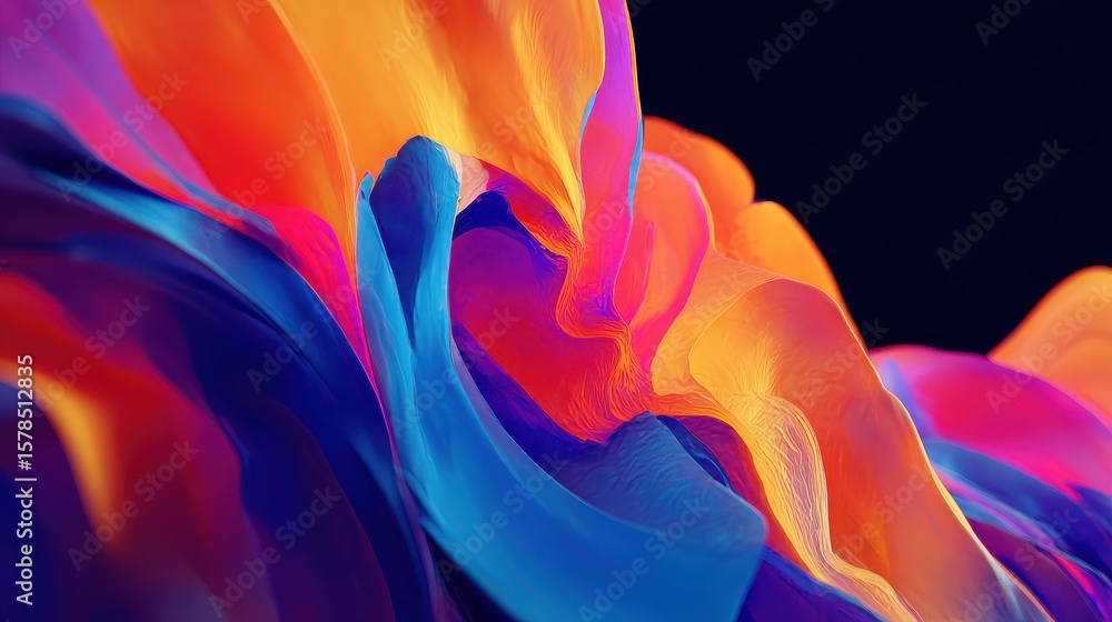 Poster create a polished, vivid abstract background pattern with a flat lay position, utilize vibrant color
