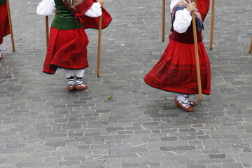 Basque folk dance in the street