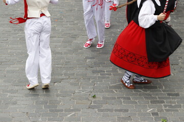 Basque folk dance in the street
