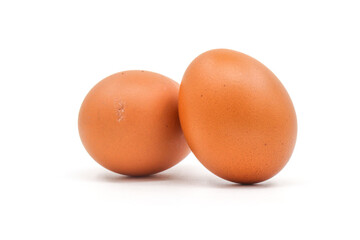 Chicken eggs on a white background have many health benefits such as being rich in quality protein. vitamins and minerals.