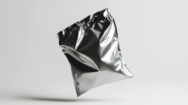 Metallic food packaging mockup