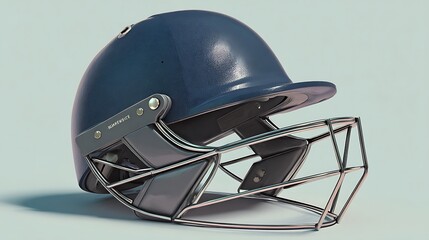 Naklejka premium Cricket Helmet Close Up for Sports Safety Gear Concept