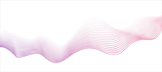 Abstract wavy lines design with purple gradient on white background for modern graphics and digital themes