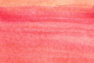 Watercolor red background. Paper painted with watercolors.