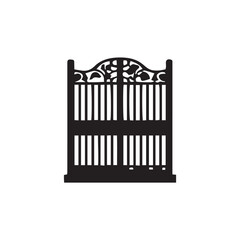 wrought iron gate vector illustration