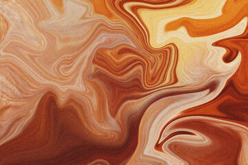 Noise grainy red orange brown gradient color background with liquify effect. Blurry grainy noise texture background.
