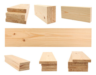 Compilation Of Firefly 2x4 Wood Boards Isolated On A Transparent Background With Various Perspectives Showcasing Natural Wood Grain And Texture