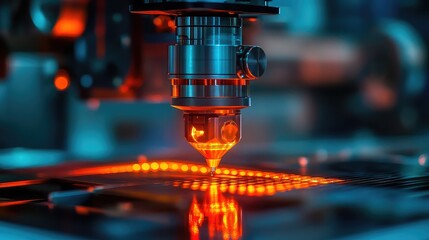 CNC machine in operation via cloud-controlled panel, executing precision commands remotely through secure digital manufacturing platform",