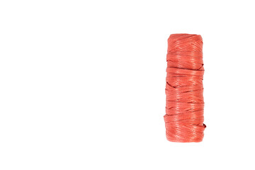 Twine Roll Isolated on White Background with Copy Space