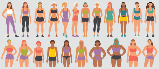 Diverse Women in Sporty Outfits