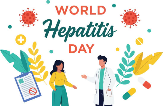 World hepatitis day awareness campaign vector illustration for health and medical promotion design