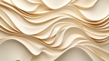 Obraz premium Abstract beige waves, flowing curves, elegant, smooth texture background.
