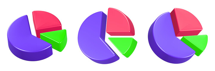 pie chart infographic 3d rendering 